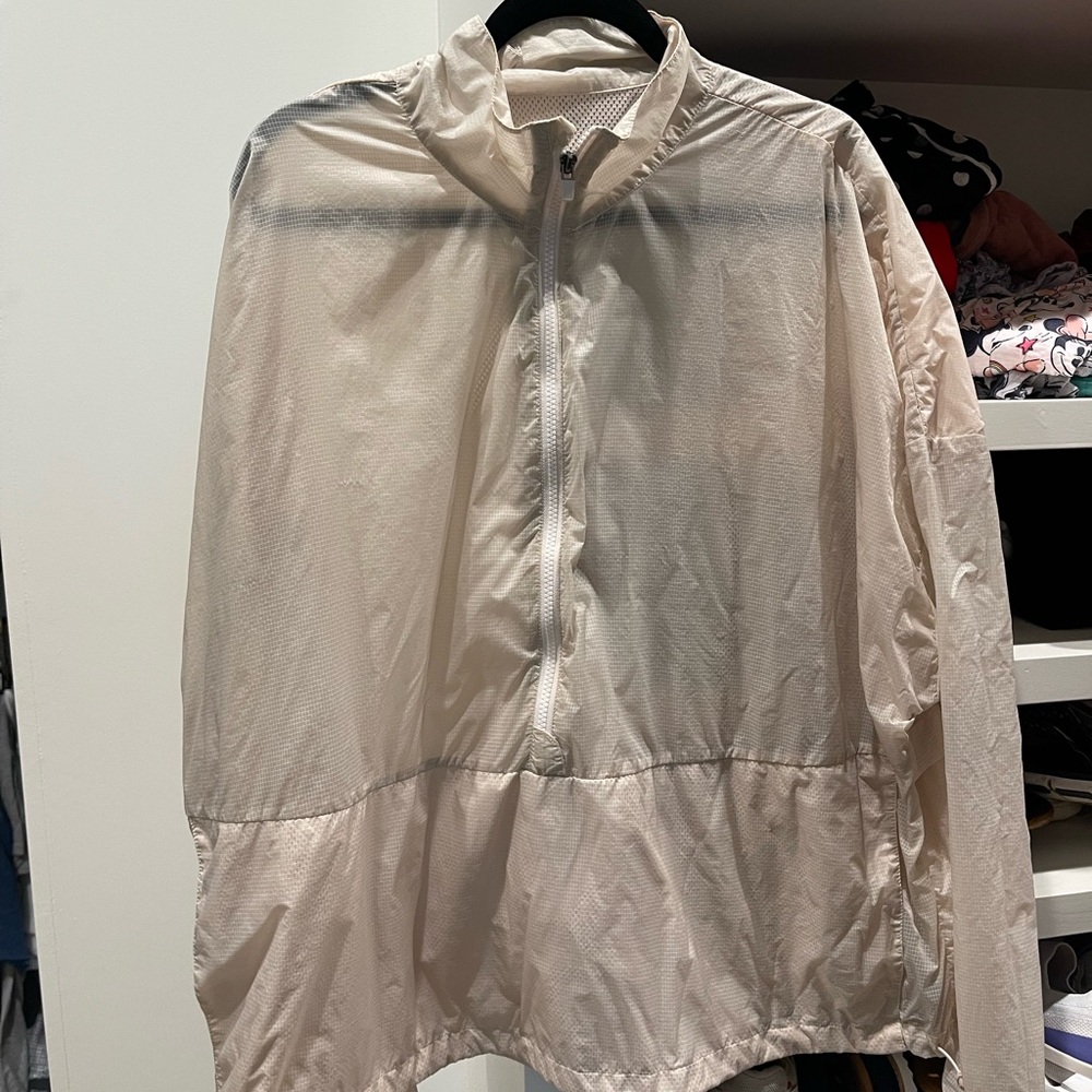 Fabletics Cream Windbreaker Jacket